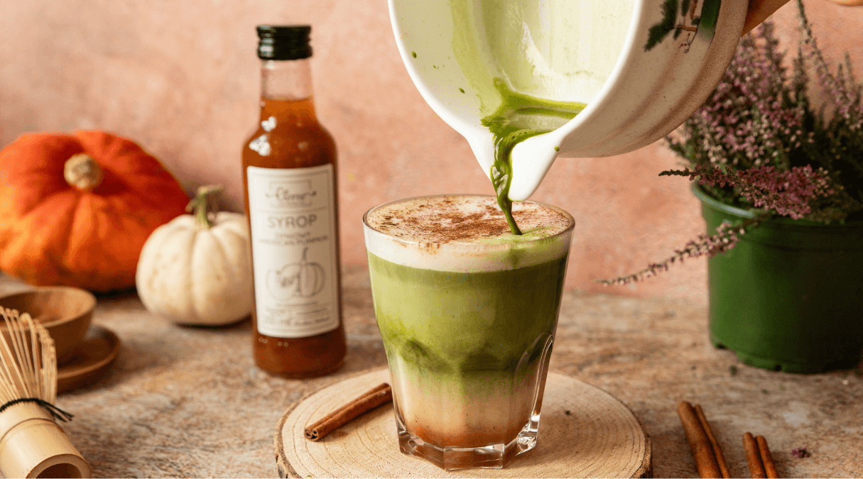 Pumpkin spice matcha latte