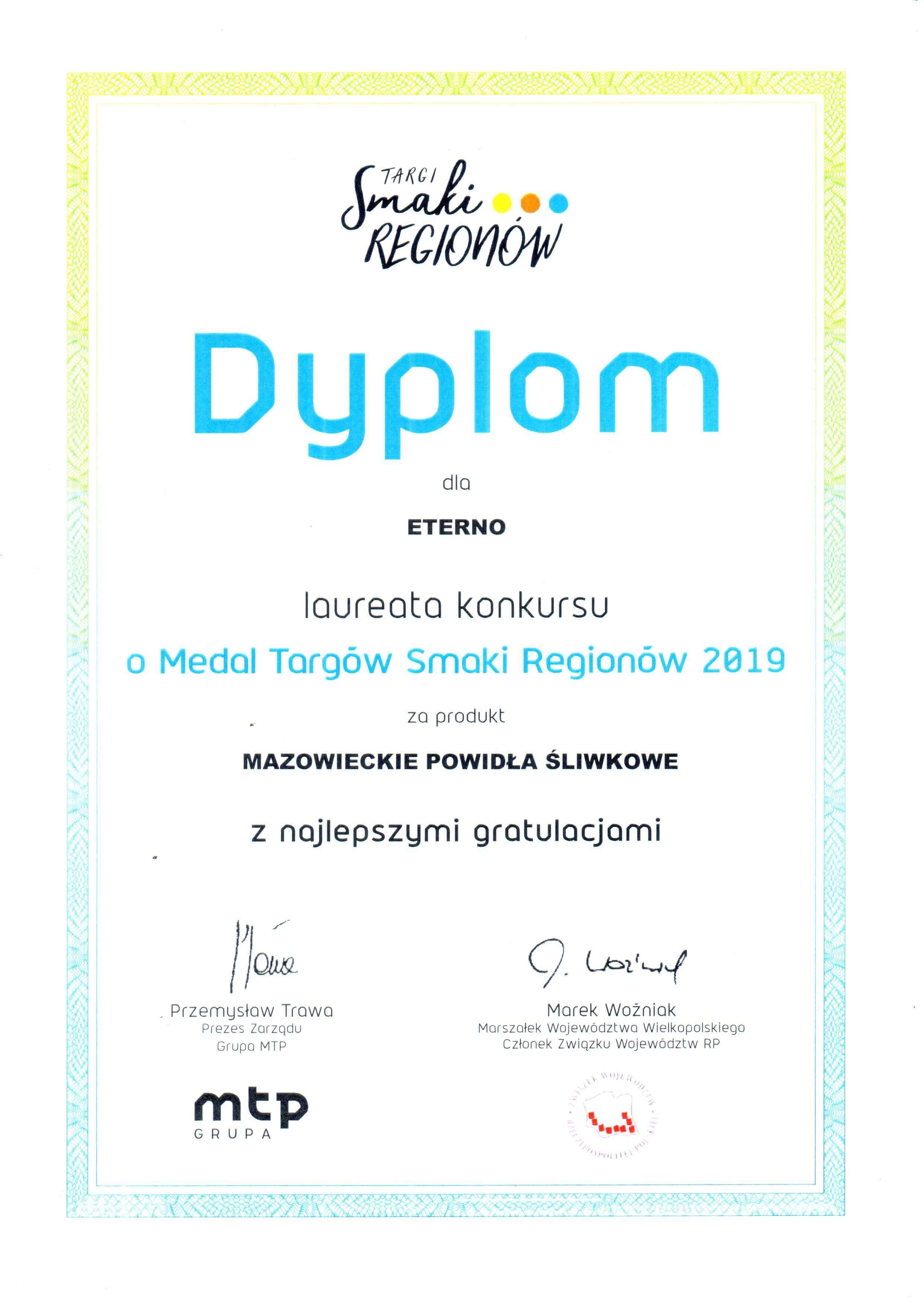 Medal targów Smaki Regionów 2019